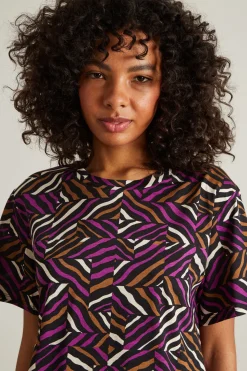 T-shirt stampata - Viola Beige