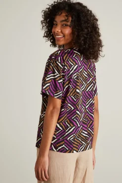 T-shirt stampata - Viola Beige