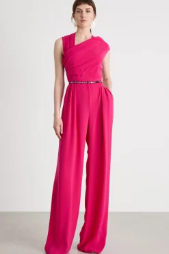 Tuta drappeggiata in cady - Fuxia
