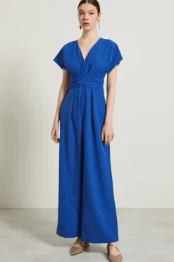 Tuta fluida in cady - Blu Cobalto