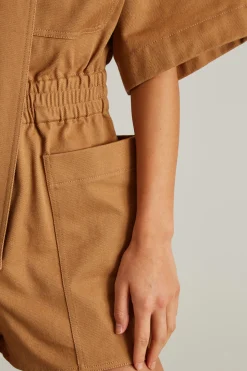Tuta in drill di cotone - Beige