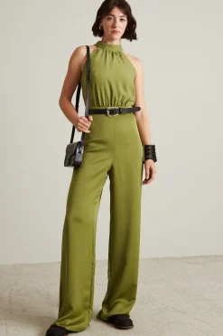 Tuta in enver satin - Verde Pistacchio