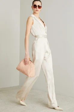 Tuta in envers satin - Bianco Perla