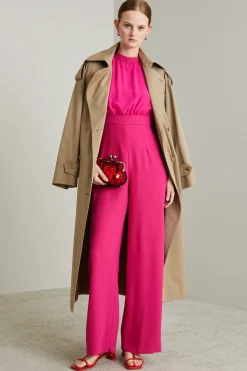 Tuta in envers satin - Fucsia