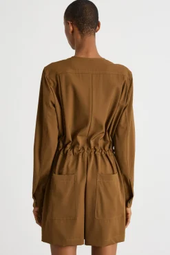 Tuta in gabardina - Marrone