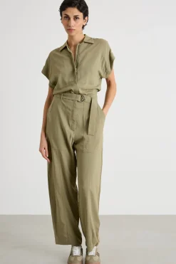 Tuta in georgette stretch - Verde