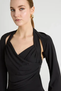 Tuta in jersey con coprispalle - Nero