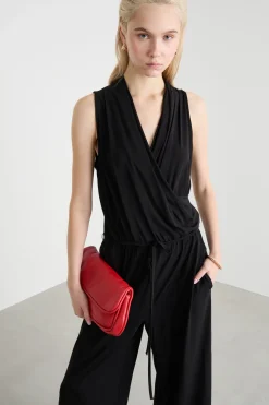 Tuta in jersey di viscosa stretch - Nero