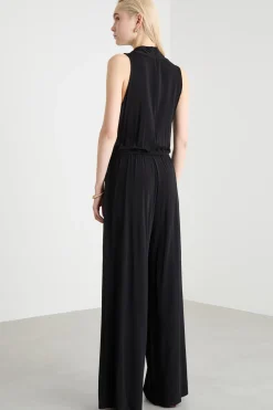 Tuta in jersey di viscosa stretch - Nero