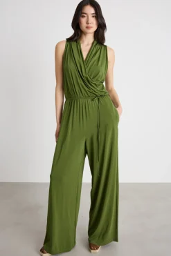 Tuta in jersey di viscosa stretch - Verde