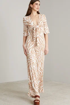 Tuta in jersey stampato - Bianco Beige