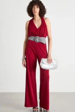 Tuta in jersey stretch fluido - Bordeaux