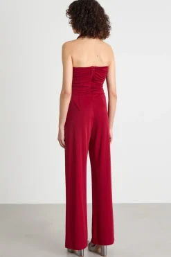 Tuta in jersey stretch fluido - Bordeaux