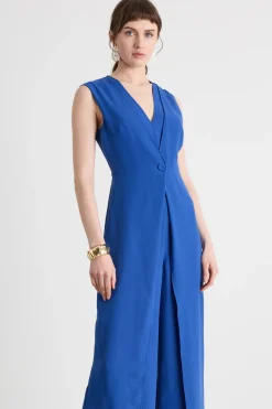 Tuta in raso opaco - Bluette