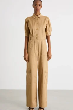 Tuta workwear in gabardina - Cammello
