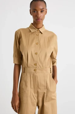Tuta workwear in gabardina - Cammello