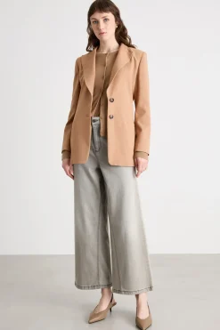 Twin set con scollo tondo - Cammello