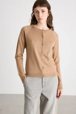 Twin set con scollo tondo - Cammello