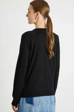Twin set con scollo tondo - Nero