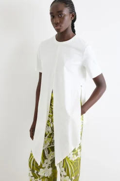 Wrap T-shirt in jersey - Bianco